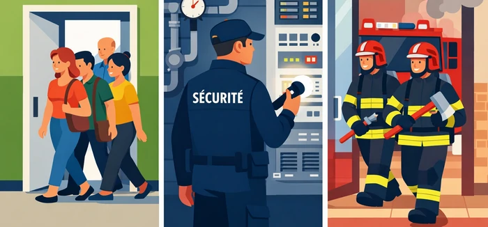 principe de sécurité, évacuation, service de sécurité, intervention pompiers