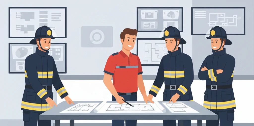 Réception des pompiers par agent SSIAP